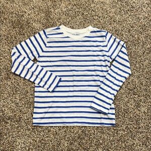Crewcuts Blue and White Long Sleeve Tee